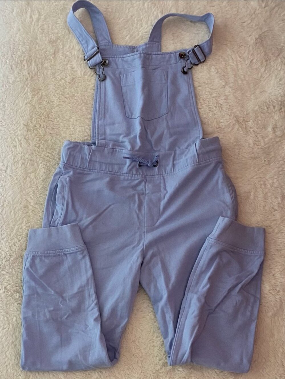 George Girls Blue Knit Jogger Overalls Fleece Sweatpant L 10-12